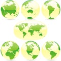 Vector world globes and map Royalty Free Stock Photo