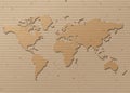 Vector World map Brown Cardboard