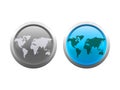 Vector World Map Buttons Royalty Free Stock Photo