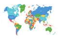 Vector world map. Colorful world map with countries borders. Detailed map for business, travel, medicine, education