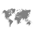 World Map with Flat Style Shadow Royalty Free Stock Photo