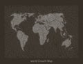 Vector world map. Generative growth structure in form of continents. Organic texture with geographic silhouettes. Africa