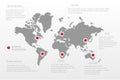 Vector world map infographic symbol. North South America, Europe, Asia, Africa, Australia map pointers. International illustration Royalty Free Stock Photo