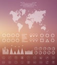 Vector world map and infographics design template. Royalty Free Stock Photo
