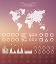 Vector world map infographics design template. Royalty Free Stock Photo