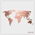 Vector world map pink gold. EPS 10 web Royalty Free Stock Photo