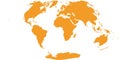 World map with outline in World Aitoff coordinate system