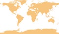 World map with outline in World Compact Miller coordinate system