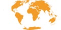 World map with outline in World Hammer Aitoff coordinate system