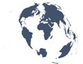 World map with outline in World Polyconic coordinate system Royalty Free Stock Photo
