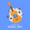 vector world music day poster template Royalty Free Stock Photo
