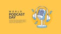 vector world podcast day background template Royalty Free Stock Photo
