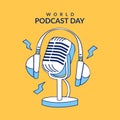 vector world podcast day poster template Royalty Free Stock Photo