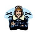 World war pilot smiling