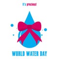 Vector world water day minimal creative concept, campaign, poster