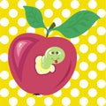 Vector wormy apple Royalty Free Stock Photo