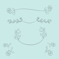 Vector wreaths and laurel wreaths. Round flower vector frames. H