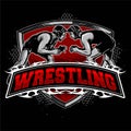 Vector of wrestling fighting logo badge