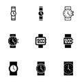Vector wristwatch icon set