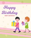 Vector Written Happy Birthday Party Invitation.