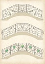 Vector wrought iron bridge Royalty Free Stock Photo
