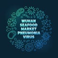 Vector Wuhan Virus colorful concept linear round illustration