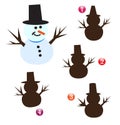 Vector ~ Xmas shape game: snowman