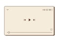 Vector y2k video player window. Nostalgic UI. Retro computer interface. Multimedia frame layout with progress bar Royalty Free Stock Photo