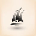 Vector yacht club logo. Halftone stylized Royalty Free Stock Photo