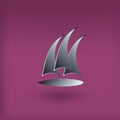 Vector yacht club logo. Modern style. Royalty Free Stock Photo