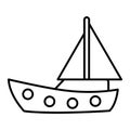 Vector Yacht Outline Icon Design Royalty Free Stock Photo