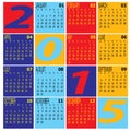 Vector of Year 2015 Colorful Calendar