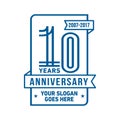 10 years celebrating anniversary design template. 10th logo. Vector and illustration. Royalty Free Stock Photo
