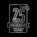 25 years celebrating anniversary design template. 25th logo. Vector and illustration.