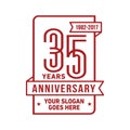 35 years celebrating anniversary design template. 35th logo. Vector and illustration.