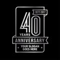 40 years celebrating anniversary design template. 40th logo. Vector and illustration.