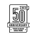 50 years celebrating anniversary design template. 50th logo. Vector and illustration. Royalty Free Stock Photo