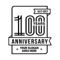 100 years celebrating anniversary design template. 100th logo. Vector and illustration. Royalty Free Stock Photo