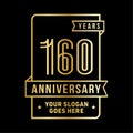 160 years celebrating anniversary design template. 160th logo. Vector and illustration. Royalty Free Stock Photo