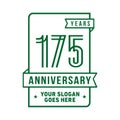175 years celebrating anniversary design template. 175th logo. Vector and illustration. Royalty Free Stock Photo