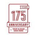 175 years celebrating anniversary design template. 175th logo. Vector and illustration. Royalty Free Stock Photo