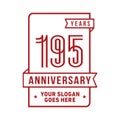 195 years celebrating anniversary design template. 195th logo. Vector and illustration. Royalty Free Stock Photo