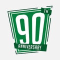 90 years celebrating anniversary design template. 90th anniversary logo. Vector and illustration. Royalty Free Stock Photo