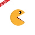 Vector yellow ball icon symbol sign on white.Game Character. eps 10