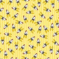 Vector yellow colourful space shuttle blast off scattered repeat pattern. Great for kids wall murals and wrapping paper Royalty Free Stock Photo