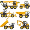 Vector Yellow Construction Machinery Set 2