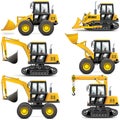 Vector Yellow Construction Machinery