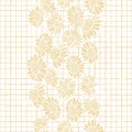 Vector yellow daisies checkered seamless pattern Royalty Free Stock Photo