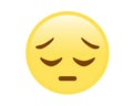 Vector yellow disappointed expression face icon Royalty Free Stock Photo