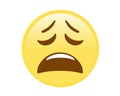 Vector yellow disappointed expression face icon Royalty Free Stock Photo